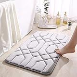 ZLDXDP Embossed Bathroom Mat Absorbent Bath Mat Bedroom Floor Carpets Toilet Memory Foam Rug Washbas