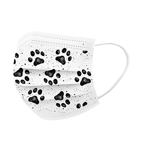 Hozxclle 50 Pcs Disposable Face Mäsks With Designs For Adult Cute Animal Paw Print_Masks 3 Ply Breathable Face Protections thumb #4