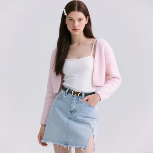 Image of Aurolran Women's Leather Belt with Buckle - Ideal for Dresses, Jeans, and Coats