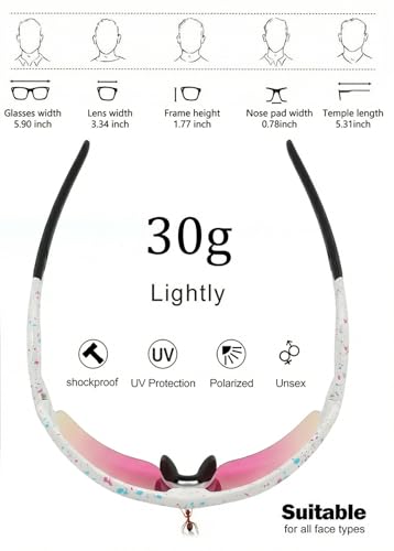 Image of BangLong Polarized UV400 Sports Sunglasses with 5 Lenses for Men Women | TR90 Flexible Frame, 5 Interchangeable Lens with RX Insert, 0.9oz Sports Glasses for Running Cycling Baseball Hiking
