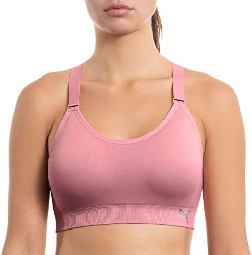 PUMA Girls Sports activities Bra, 3-Pack (Pink/Purple/Black, Medium)
