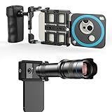 APEXEL 36X High Power HD Telephoto Lens with Universal Phone Rig Video Kit, Compatible with iPhone/Android.