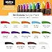 Nicpro 14 Colors Large Bulk Acrylic Paint Set (33.8 oz, 1000 ml) Rich Art Painting Supplies, Non Toxic for Multi Surface Canvas Wood Leather Fabric Stone Craft, for Kid & Adult with Pump, Color Wheel
