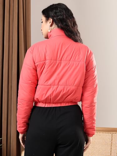Image of KOTTY Women Nylon Full Sleeve Solid Standard Length Puffer Jacket