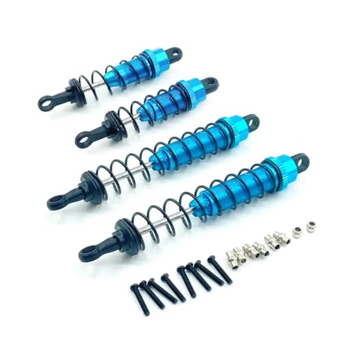 Rc Amortiguador Especial Para Wltoys 12428 12423 12427 12429 FY-03 1/12 4 Piezas Amortiguadores De Aceite Metálicos Para Coche RC Y Accesorios Para Vehículos De Orugas Repuestos Mejorados(Blue)