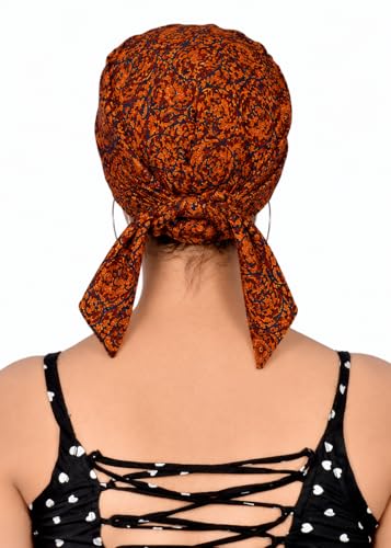 Image of Pure Cotton Double Layer Head Scarves Hair Wrap Cap, Adjustable Free Size Head Cover for Women, Girls, Under Helmet Cover
