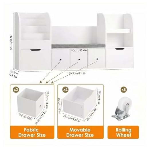 FOTOSOK 71” Kids Toy Organizer and Reading Nook