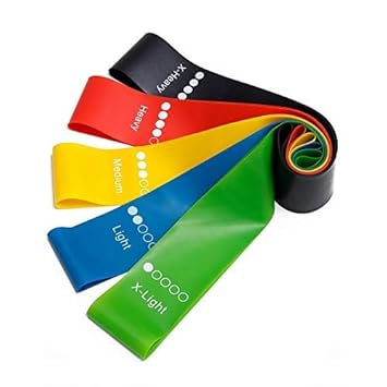VIRTUAL WORLD Resistance Bands Mini Loop (Set of 5) Perfect for Toning & Home Workout.(Carry Bag Included)