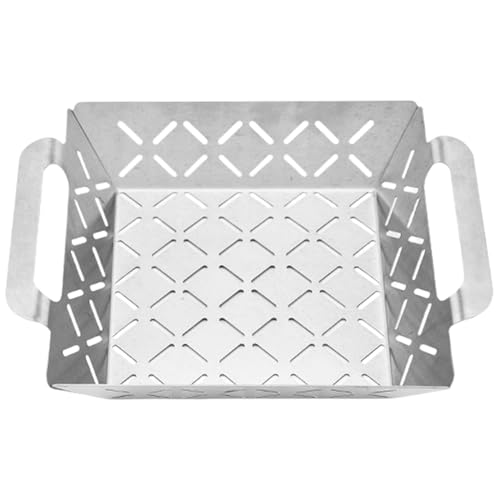 Genérico de barbacoa portátil | Utensilio de cocina de acero inoxidable 430 de 26,5 cm | Malla reforzada, gruesa, robusta y versátil, ideal para camping, barbacoa y jardín
