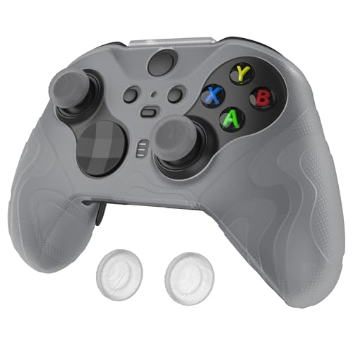 Image of PlayVital Mountain Range Edition Silicone Cover for Xbox Elite Wireless Controller Series 2, Clear White Anti-Slip Controller Skin for Xbox Elite Series 2 Core with Thumb Grips
