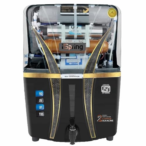 Image of iSpring Alkaline + ORP with Copper + RO + UV + UF + TDS Controller /Adjuster RO Water Purifier-12 Liter Storage Home and Office (Made in India)