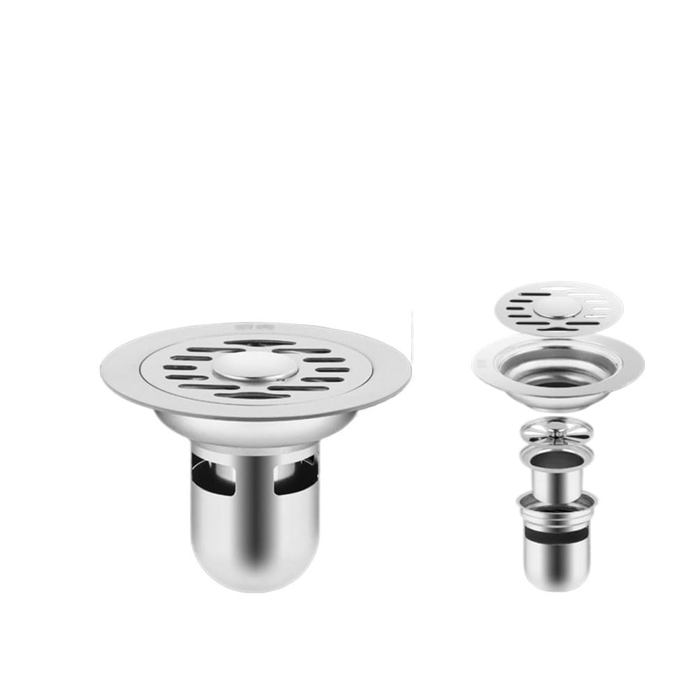 Jobaojiang J Cover Shower Floor Drain Backflow Preventer Square Sink Strainer Stainless Steel Dectable Drain Filter(J)