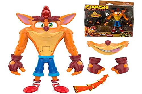 Bizak Figura Articulada Crash Bandicoot de 15 cm de Altura con Manos y Bocas Intercambiables (63242152)