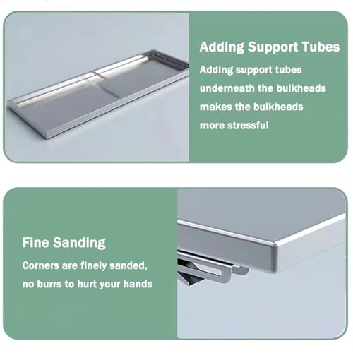 YHDMDQ Mesa Plegable Pared De Acero Inoxidable, Mesa Flotante Plegable, Escritorio De Hojas Abatibles Mesa De Comedor De Montaje En Pared Mesa Bar Colgante(40x20cm/16x8in) - imagen 5