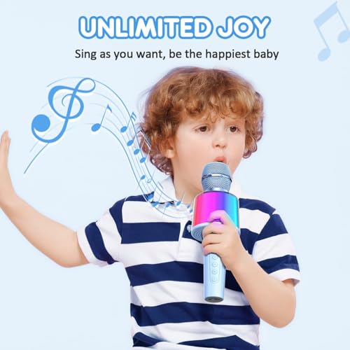 Image of Ankuka Karaoke Mic with Speaker, Bluetooth Mic for Kids & Adults Singing, Wireless Karaoke Speaker Machine with LED Lights & Voice Changer, Handheld Mike for Home Parties, Birthdays & Gifts (MC005)