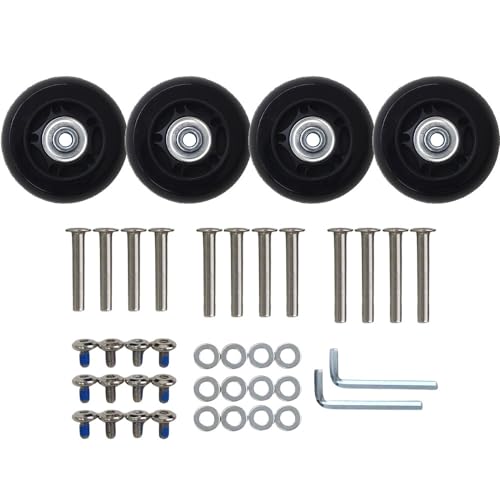 SUGGEST キャリーケース 交換用 キャスターセット 選べるサイズ 静音 スーツケース 車輪交換 キャリーバッグ キャスター タイヤ 旅行 出張 (60mm)