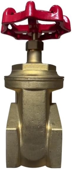 Brass Gate Valve, 200 WOG Rating, Red Handwheel, Threaded Connection, Industrial Water Control Valve (2")