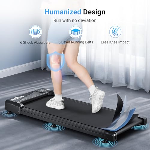 Image of THERUN Walking Pad Treadmill Under Desk, Portable Mini Treadmill for Home /Office, Walking Pad Treadmill 2.5HP, Walking Jogging Machine with 300 lbs Weight Capacity Remote Control LED Display