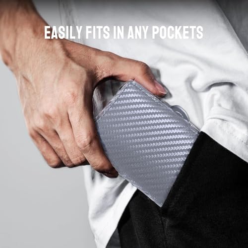 Genuine Leather Wallet for Men Slim Front Pocket RFID Auto Pop up Travel Thin Card Holder (Carbon Gray)2