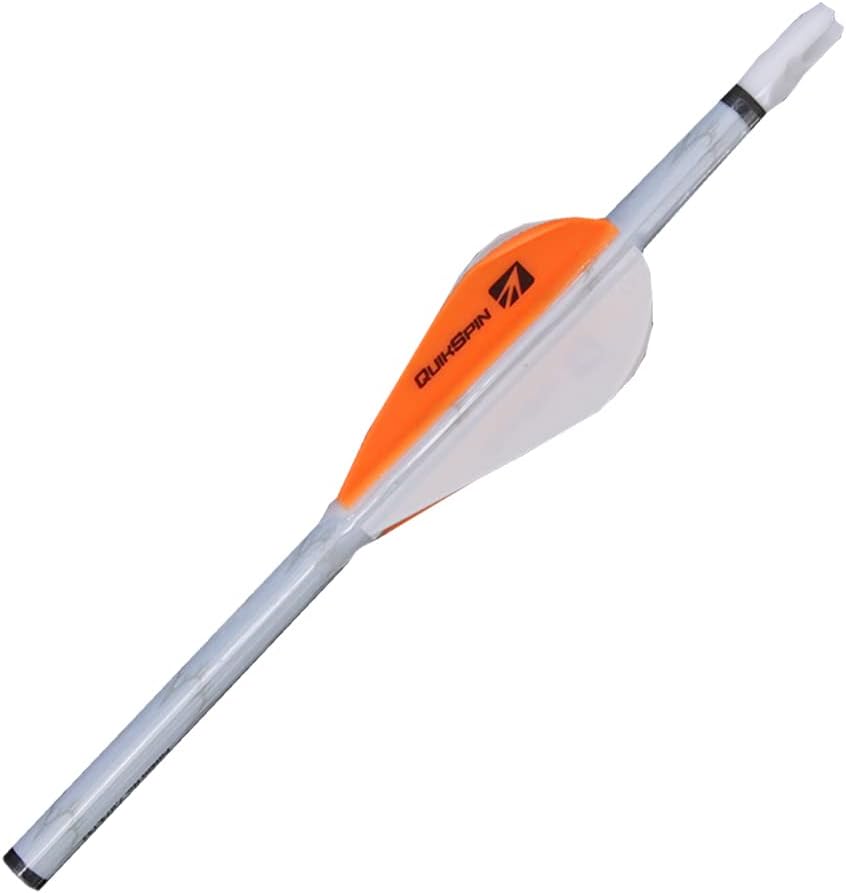 New Archery Products Quikfletch Quikspin 2" 4-Vanes Stabilizing Fletching for Increased Accuracy of Compound Bow Arrows & Crossbow Bolts - 6 Pack