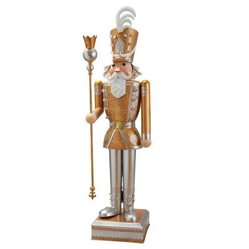 Smart Garden Three Kings - Cascanueces gigante con iluminación tradicional, dorado y blanco