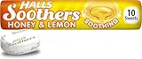 Halls Soothers Honey & Lemon Flavoured Lozenges, Made With Real Fruit Juices , 45 g (Pack of 1)