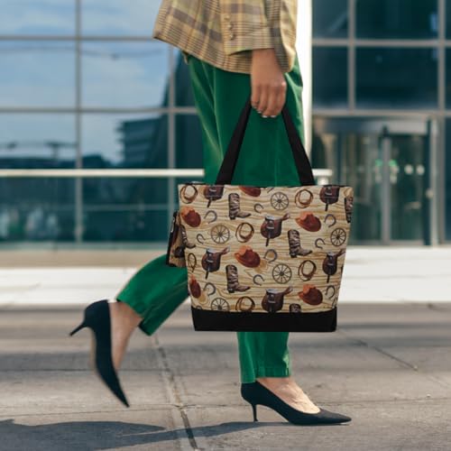 Image of NGIL Medium Top Zipper Closure Canvas Tote Bag with Attached Matching Coin Purse For Moms and Nurses