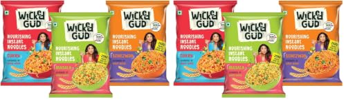 Image of WickedGud Nourishing Instant Noodles Range (Single Packs) | No Maida | No Oil | No MSG | High Protein | High Fibre | Cholesterol Free (Pack of 2)