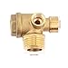 Fayelume Central Pneumatic Compressor Parts, Air Compressor Check Valve, 3 Port Brass Air Compressor Male Threaded, for Tube Connector Tool