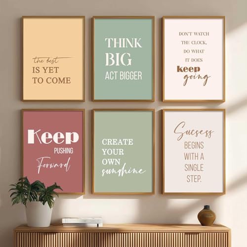 Image of kotart - Quotes Frames for Wall Decor - Motivational Photo Frame for Wall Decoration - Quotes Wall Poster with Frame for Room and Office - Set of 6 (Art 11, 13X17)