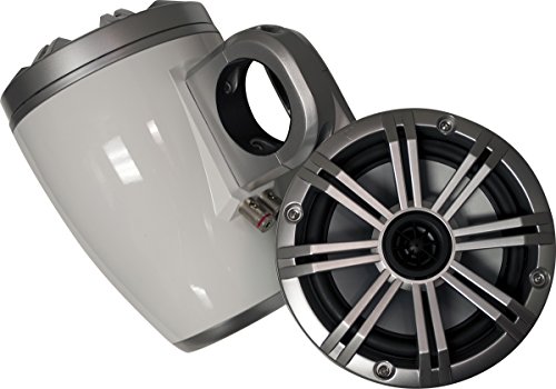 Kicker White Wake Tower System With Silver 6.5" Marine Speakers #TOP16