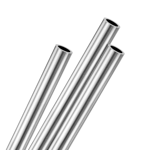 M METERXITY 3-Pack 250mm 316 Stainless Steel Tube, 7mm OD 1mm Wall Thickness Seamless Stainless Steel Tubing for Construction/Machining/DIY Crafting, Metal Straight Pipe [0.28x0.04x9.8IN]