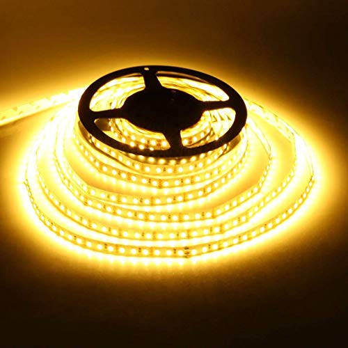 LEDMO Tiras de led, 2835-600LED IP20 16.4Ft DC12V warm White 15Lm/LED, 2 times brightness than SMD5050 LED Ribbon Light LED Tape