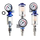 WIIYENA Luftregler-Messgerät mit Öl für Wasserabscheider, Filter, pneumatische Werkzeuge und Airbrush, 5 x C10 BAR, 35,6 cm Gewinde