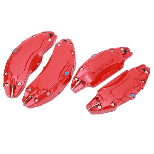 Radnaben-Bremssattelabdeckungen, 4 Stück, 19 Zoll 20 Zoll, Aluminiumlegierung, Scheibenbremssattel-Zubehör, Schutzabdeckung, Ersatz für Model Y (Rot)