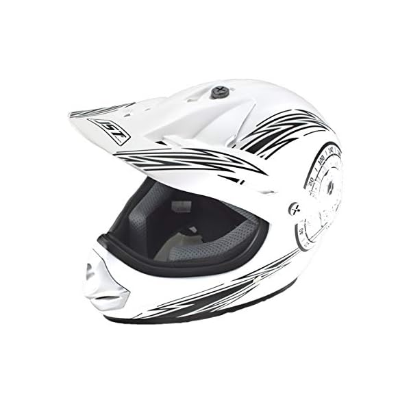 Saferide Helm Motorrad WeißSchwarz Matt 5556 cm Quad Roller Cross