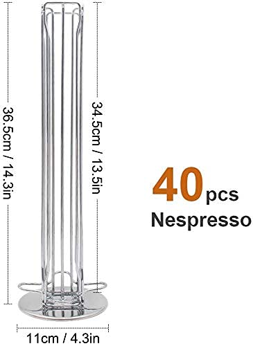 Wdmiya Porte Capsules Café Nespresso Support Capsule Original Rangement, Distributeur Capsule Nespresso, Porte Capsules Distributeur Présentoir - pour 40 Pièces - Rotatif 360 Degrés, Économie d'espace