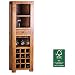 Produktbild WOHNLING Hausbar Massivholz Sheesham Weinbar Vitrine Landhaus-Stil Barschrank Weinregal Aufbewahrung Flaschen Glöser Weinschrank Natur-Produkt Getrönkeschrank freistehend dunkelbraun Echt-Holz Minibar