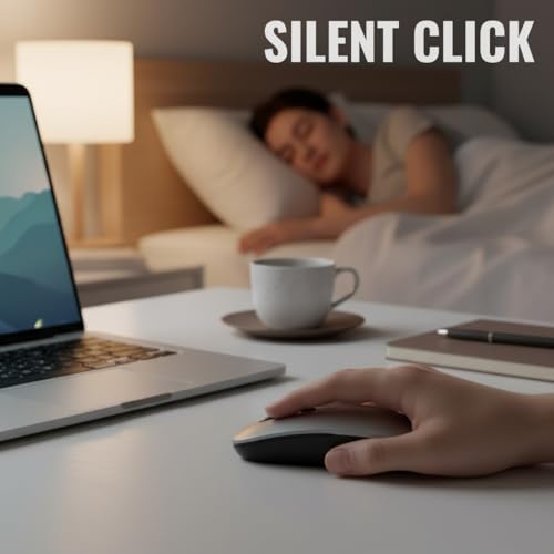 Image of Wireless Mouse, Ergonomic 2.4G Optical Wireless Mouse with 6 Buttons, 800 /1200 /1600 DPI, Portable Mouse with USB Receiver for Laptop, MacBook, Desktop - Grey