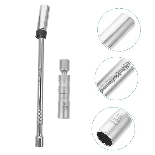 Anneome 2pcs Chrome-Vanadium Steel Spark Plug Socket Wrench Set for Easy Removal/Installation