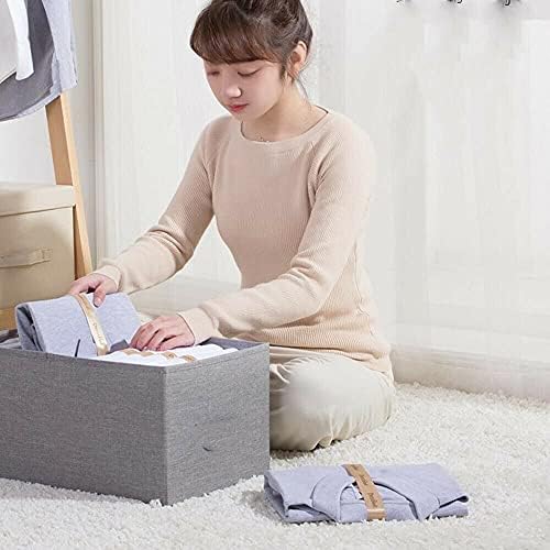 ADL Storage Cubes - Set of 6 foldable canvas storage box for Socks, Ties and Clothes - Collapsible Storage Cube boxes for Office, Home, Bedroom and Nursery, Gray