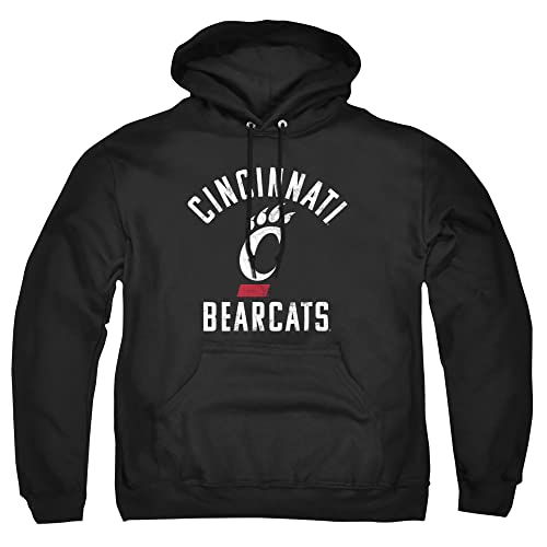 University of Cincinnati Official Bearcats Logo Unisex Adult Pull-Over Hoodie Black Small
