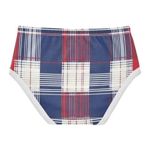 Classic Plaid Pattern All Seasons Girls' Panties Briefs Underwear for Toddlers in Sizes 2T,3T, 4T, 5T, 6Y and 8Y2