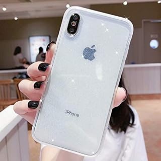 iPhone Xs Max Case Bling,Anynve Clear Glitter Sparkle Case [Air Cushion Anti-Shock Matte
