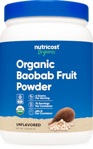 Nutricost Organic Baobab Fruit Powder Unflavored (1 LB) Vegan Gluten Free