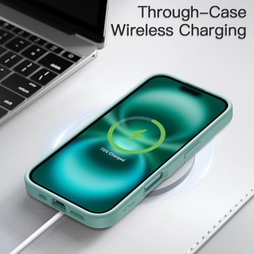 Image of JETech Matte Cover Case for iPhone 16 Plus 6.7-Inch, Shockproof Military Grade Drop Protection, Frosted Translucent Back Phone Cover, Anti-Fingerprint (Teal)