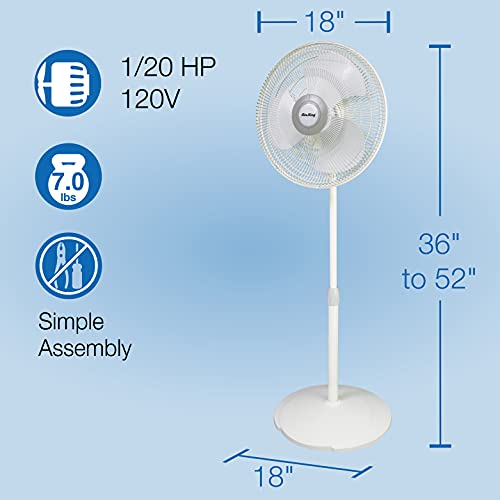 Air King 9126 16-Inch Adjustable Oscillating Pedestal Fan #TOP5