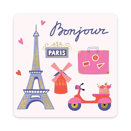 Image of Studio Oh! Rues de Paris Blank Note Card Set with Envelopes and Stickers 12 Pack Assorted Greeting Cards, 260 GSM Textured Paper Stationery for Thank You Cards, Birthday Cards, Gift Card Envelopes