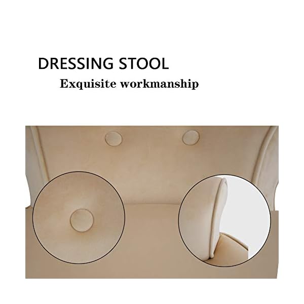 Low Back Bedroom Chair Wood Stool Dressing Table Fabric Stool Fabric Dressing Table Chair, Small Guest Bedroom Chair - Image 5