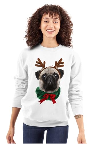 Classic Teaze Christmas Reindeer Pug Adorable Sweatshirt for Men or Women3